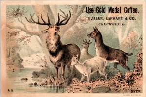 Trade Card - Gold Medal Coffee -  Forest animals by stream