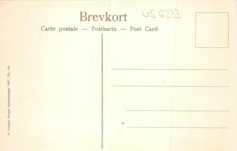 US6233 bergen torvet og holbergstatue norway