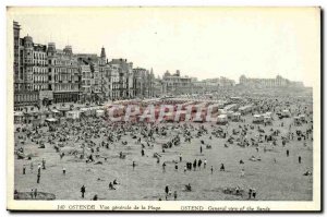 Belgie Belgium Ostend Old Postcard General View of the beach