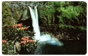 Rainbow Falls Cave Behind Is Legendary Home Of Moon Goddess Hina Hawaii Postcard