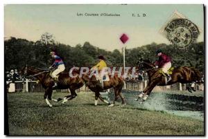 Old Postcard Horse Riding Equestrian of the races & # 39obstacles