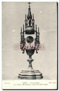 Old Postcard Notre Dame Paris Le Tresor Monstrance