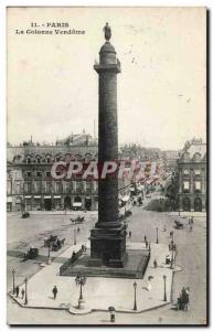 Old Postcard Paris Vendome column