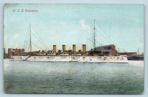 Postcard USS Columbia US Navy Ship Protected Cruiser c1908 V12