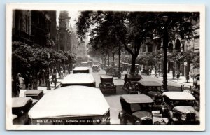 RPPC RIO DE JANEIRO, BRAZIL ~Street Scene AVENIDA RIO BRANCO c1930s Postcard