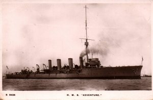 British Royal Navy HMS Adventure RPPC  WWI Vintage Postcard c.1910