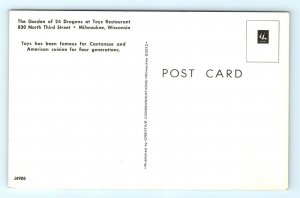 Postcard WI Milwaukee Garden of 24 Dragons Toys Chinese Restaurant Interior J10