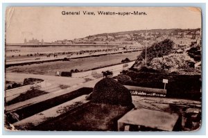 Somerset England Postard General View Weston-Super-Mare 1922 Postage Due 2 Cents