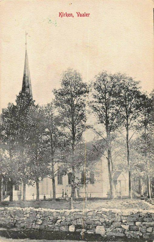 VAALER VALER SOLOR NORWAY~KIRKEN CHURCH~1909 ALFARHEIM BOGHANDEL PHOTO POSTCARD