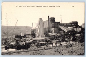 c1910 Bucksport Maine ME Vintage Postcard St. Regis Paper Mills Seaboard Branch
