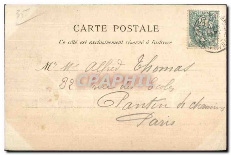 Old Postcard Fougeres Chateau La Grande Postern