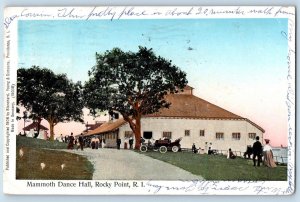 1906 Mammoth Dance Hall Building Classic Car Rocky Point Rhode Island Postcard