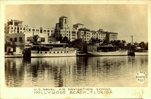 RPPC US Naval Air Navigation School Hollywood Beach Florida Postcard ME Berry