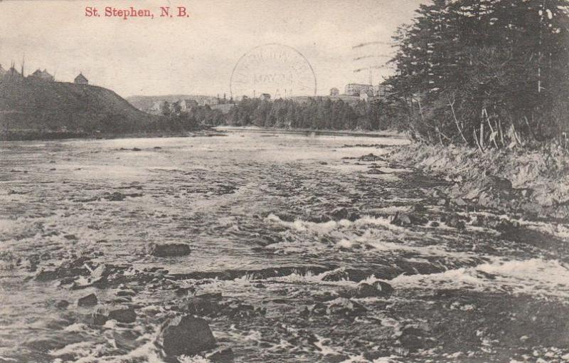 St Croix River near St Stephen NB, New Brunswick, Canada - pm 1907 - DB