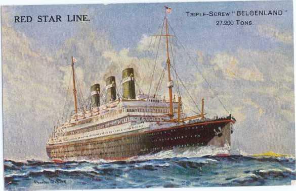 Red Star Line. Triple-Screw 'Belgenland' 27, 200 Tons Liner