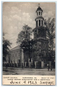 c1940's Christ Church Exterior Roadside Alexandria Virginia VA Unposted Postcard