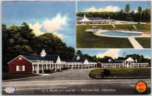 VINTAGE POSTCARD WHITE HOUSE MOTOR LODGE US ROUTES 1 & 301 ROOMS WITH AIR CON