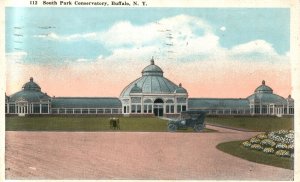 Vintage Postcard 19 21 South Park Conservatory Grounds Building Buffalo New York