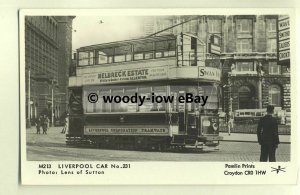 pp1551 - Liverpool Tramcar No.231 travelling around corner - Pamlin postcard