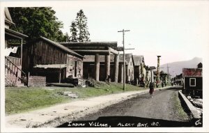 Indian Village Alert Bay BC British Columbia Unused RPPC Postcard G13