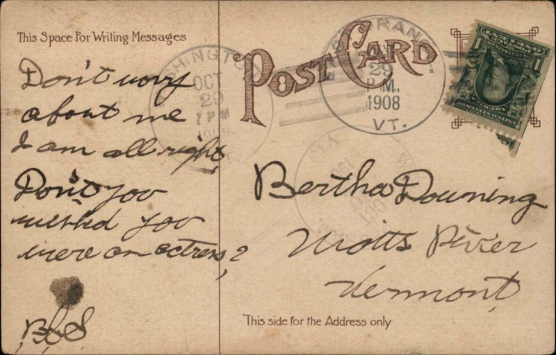 Cheating Comic Husbands Watch Sexy Risqu� Women on Stage c1910s Postcard