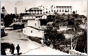 Taxco Gro Mexico Roadway Through the Buildings Real Photo RPPC Postcard