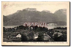 Old Postcard Lac d & # 39Annecy Sevrier The village Menthon background and te...