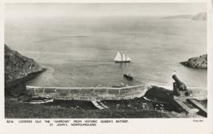 St. John's NFLD Newfoundland The Narrows Queens' Battery Real Photo Postcard D8