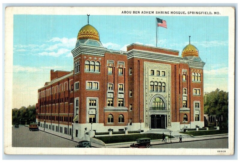 1940 Exterior View Abou Ben Adhem Shrine Mosque Springfield Missouri MO Postcard