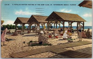 1947 Winter Pastime At Surf Club St. Petersburg Beach Florida FL Posted Postcard