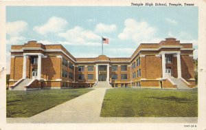 H62/ Temple Texas Postcard c1940s Temple High School Building  149