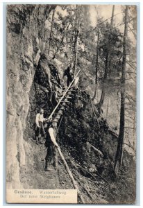 c1910 Gesause Waterfall Path The New Climbing Tree Austria Antique Postcard