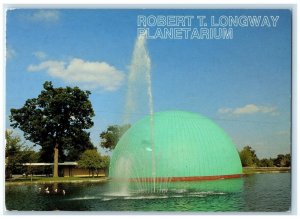 1997 Robert T. Longway Planetarium Water Fountain Flint Michigan MI Postcard
