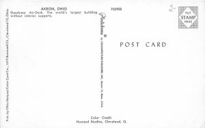 F83/ Akron Ohio Postcard Chrome Goodyear Blimp Zeppelin Dock 1
