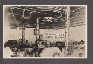 Benson ARIZONA RPPC c1940 INTERIOR DINER Restaurant HORSESHOE CAFE AZ KB