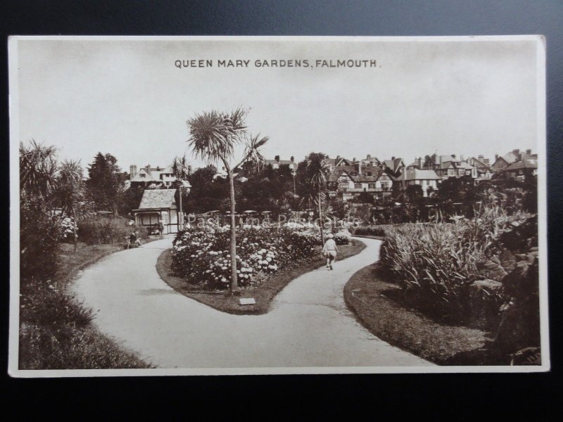 Cornwall: Falmouth, Queen Mary Gardens - Old Postcard