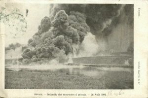 belgium, ANTWERPEN ANVERS, Incendie Réservoirs a Pétrole, Oil Tank Fire (1904)