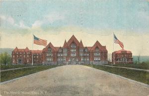 Utica New York~Flags Along Drive Up to The Masonic Home ~1911 Postcard
