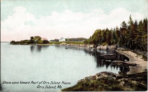 Shore Pearl Orrs Island House Me Divided Back Postcard Vintage Unposted Vtg 