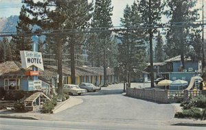 SLEEPY HOLLOW MOTEL Roadside LAKE TAHOE Bijou, CA 1968 Vintage Postcard