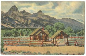 USA, Church of the Transfiguration in the Shadow of the Tetons, unused linen
