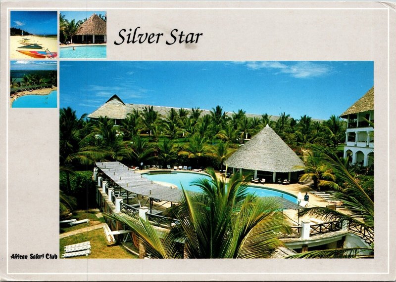 VINTAGE JUMBO-SIZED POSTCARD ~6.5 X 4.5 SILVER STAR AFRICAN SAFARI CLUB KENYA