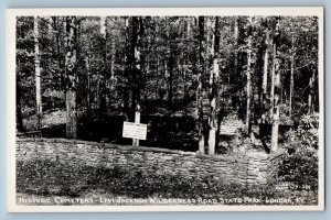RPPC Photo Postcard Cemetery Levi Jackson Wilderness Road State Park Cline