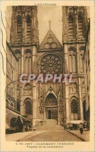 Old Postcard Auvergne Clermont Ferrand Facade of the Cathedral