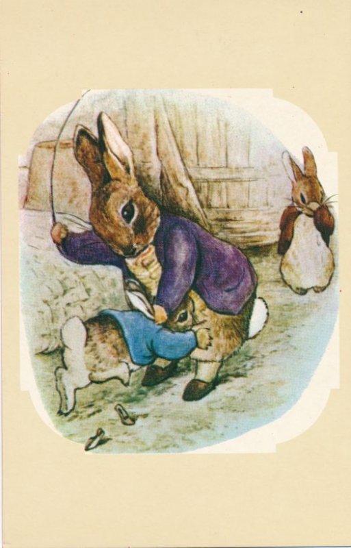 Benjamin Bunny being Whipped - Beatrix Potter - Modern Print