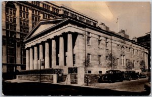 Federal Hall New York City Street & Historical Building PRRC Real Photo Postcard