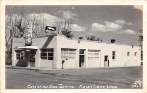 Moses Lake Washington Greyhound Bus Terminal Real Photo Vintage Postcard AA84052