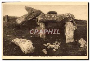 Old Postcard Dolmen Menhir Carnac Entree dolmen Kermario