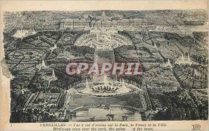 Postcard Old Versailles View has a straight on the Park and the City Palace