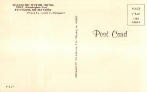 Vintage Postcard Sheraton Motor Hotel Fort Wayne Indiana Car